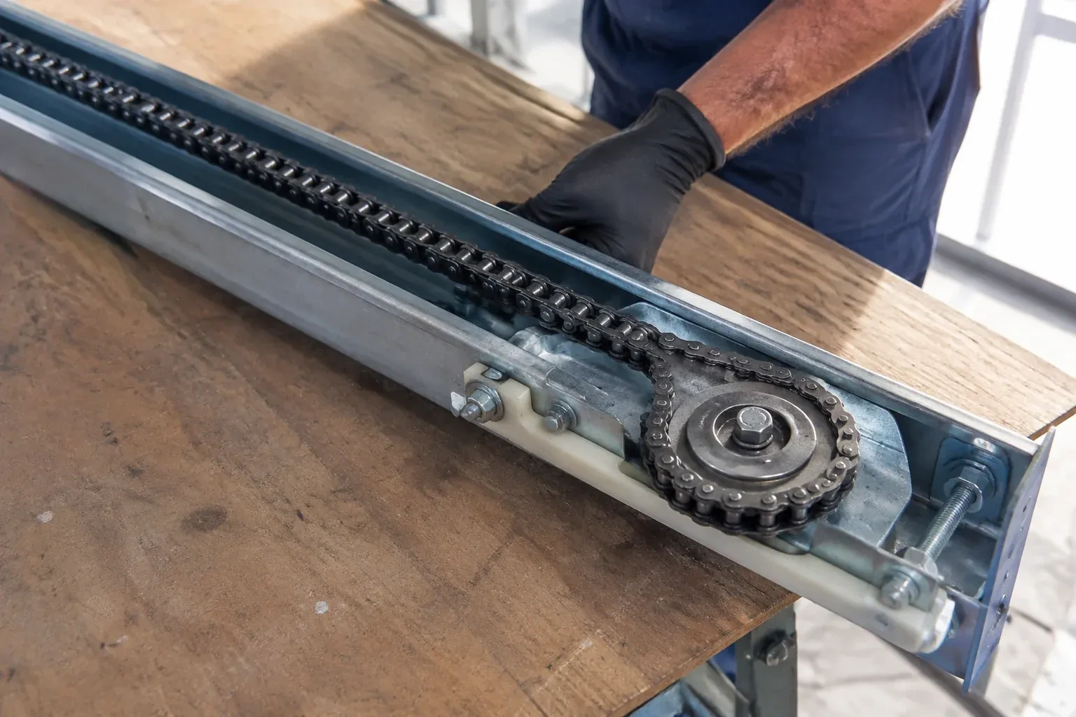 Illustrative garage doors scene; not an actual job — Chain-Drive Opener Repair, Uxbridge
